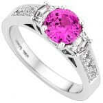 Round cut Pink Sapphire With Diamonds C1210