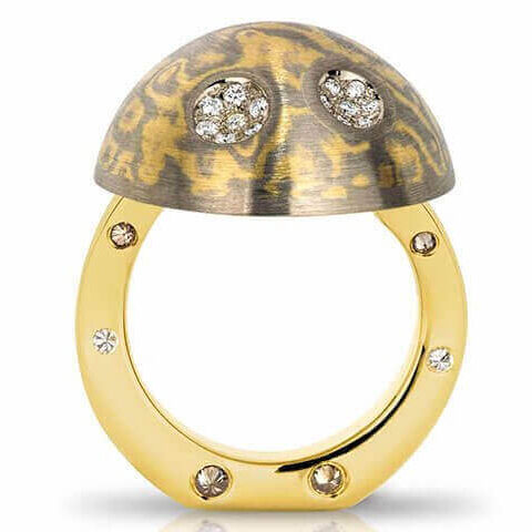 A Nocturnal Light - 2017 Jewellery Award Finalist ring adorned with exquisite diamonds, capturing the attention of jewellery award finalists.