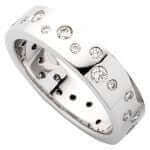 White Gold Random Set Diamonds Flat Band C433