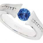 Tension set sapphire engagement ring C910