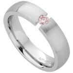 Tension Set Argyle Pink Diamond Ring With Curved Gap C632
