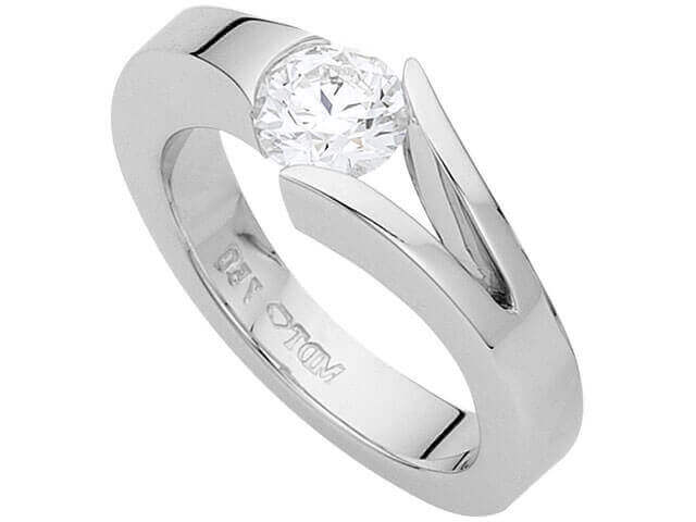 Split Tension Set Round Diamond Ring C636