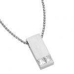 A Bar Set Princess Cut Diamonds Pendant C730 with princess cut diamonds in a bar set on a chain.