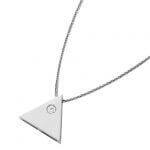 A Triangular Shaped Diamond Pendant C752 adorned with a diamond.
