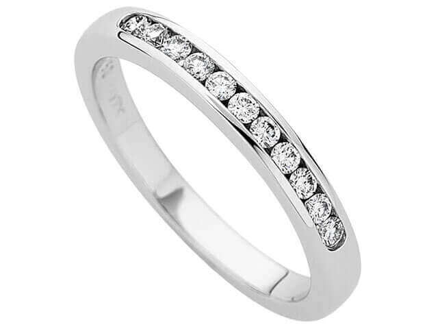 A White Gold Channel Set Diamond Band C502 with 11 x .02ct channel set diamonds.