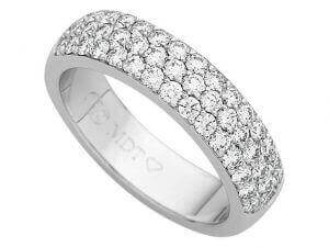 White Gold Half Round Pave Set Diamond Band C839