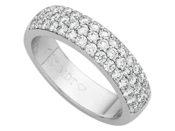 White Gold Half Round Pave Set Diamond Band C839