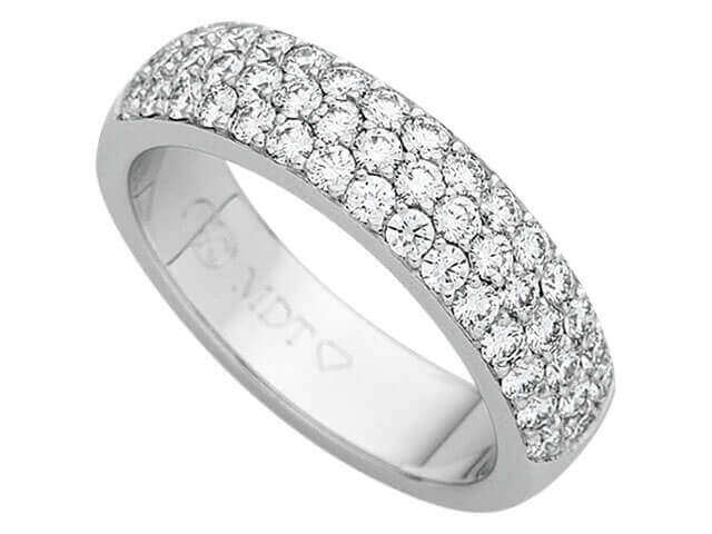 White Gold Half Round Pave Set Diamond Band C839