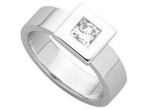 A stunning Bezel Set Princess Cut Diamond Ring C920 crafted in white gold for an elegant look.