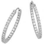 White Gold Diamond Hoop Earrings C931 in White Gold.