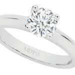 4 claw diamond solitaire engagement ring in 18ct white gold C918
