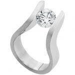 An THE EDGE 18ct White Gold Tension Set C4041 with a diamond in the center.