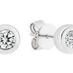 White gold Bezel set stud diamond earrings C941-dia