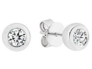 White gold Bezel set stud diamond earrings C941-dia