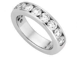 A Wide Channel Set Round Diamonds wedding Band C520 with channel set round diamonds.