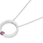 White Gold Tension Set Pink Sapphire Pendant C1061-Pink Sapphire