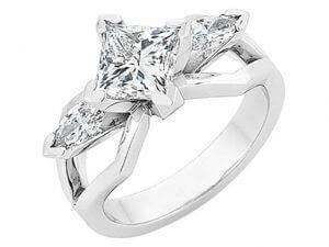 Bella -2013 Award Entrant - C4048 Diamond Engagement Ring in 14k White Gold.