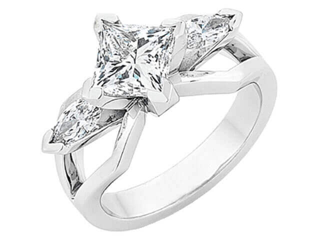 Bella -2013 Award Entrant - C4048 Diamond Engagement Ring in 14k White Gold.