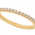 Yellow gold claw set diamond wedding ring with 18 x .01ct round diamonds C571
