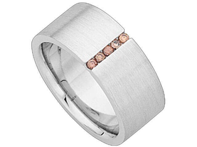 Wide Champagne Diamonds Ring C826