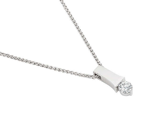 Tension set diamond necklace C1006