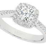 Round diamond halo engagement ring C1013