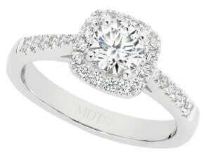 Round diamond halo engagement ring C1013