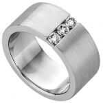 A Wide Flat Band With Channel Set Diamond C564A men's wedding ring.