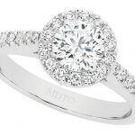 Round diamond halo engagement ring C1060