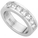 A Channel Set Princess Cut Diamonds Wedding Ring C590 in white gold.