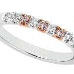 White and pink diamond wedding ring C573
