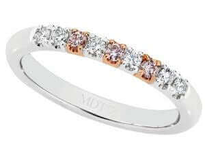 White and pink diamond wedding ring C573