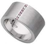 A White and Pink Diamond Ring C624 with pink sapphires.
