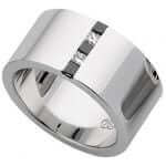 A White Gold Wide Flat Diamond Set Band C640 with black diamonds.