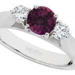 Trilogy diamond and ruby engagement ring C1205