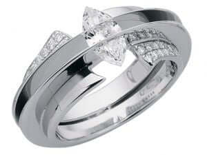 A Marquise Tension Set -2006 Award Entrant - C646 white gold wedding ring.