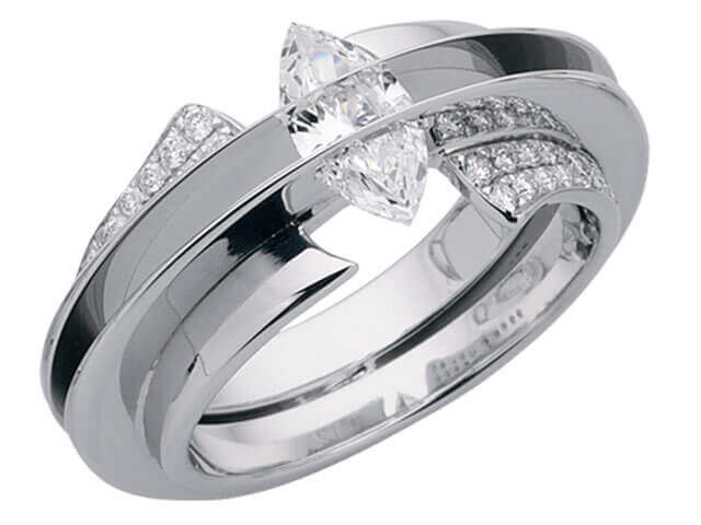 A Marquise Tension Set -2006 Award Entrant - C646 white gold wedding ring.
