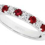 A claw set ruby wedding ring C577 in white gold.