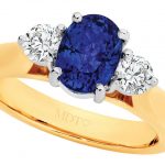Sapphire and diamond trilogy engagement ring C1205