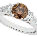Champagne diamond halo engagemnt ring C1210