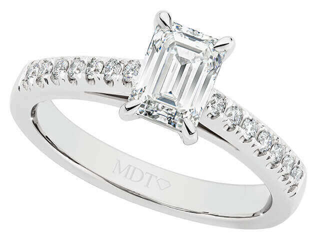 Emerald Cut Diamond Engagement Ring C996