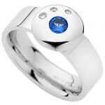 A Round Sapphire & Diamonds Ring C247 with a blue sapphire and diamonds.