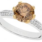 Argyle champagne diamond engagemnt ring C1248
