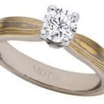 4 Claw Diamond Mokume Gane Engagement Ring C1259