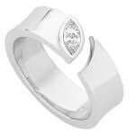 An 18ct White Gold Concave Bezel Set Diamond Ring C304 made of 18ct white gold.