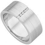 Wide Flat Band With Channel Set Diamond C729.