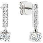 A stunning pair of 4 claw diamond drop earrings C635 in elegant white gold.