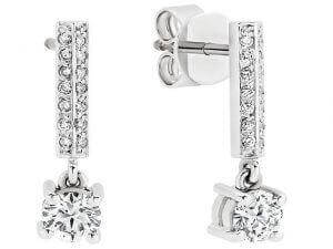 A stunning pair of 4 claw diamond drop earrings C635 in elegant white gold.