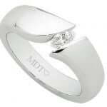 White Gold Tension Set Marquise Cut Diamond Ring C747