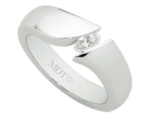 White Gold Tension Set Marquise Cut Diamond Ring C747